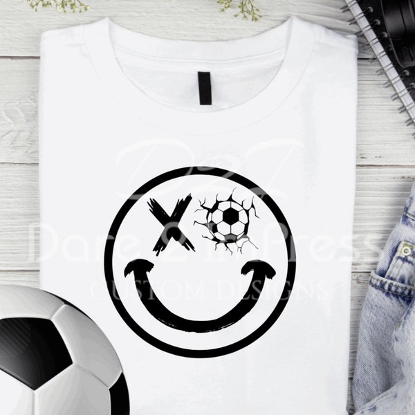 Soccer. Soccer Smiley (2 Styles). SVG, PNG Digital file. Instant download.