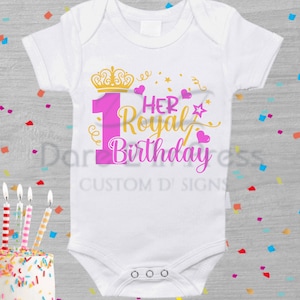 Royal First Birthday Princess Onesie Design: SVG, PNG (Digital Download)