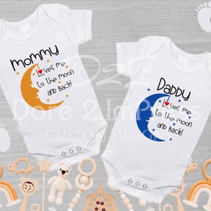 Moon and Back Bundle. Onesie Bundle. Mommy, Daddy, Grandma, & Grandpa (4 designs). SVG, PNG Digital file. Instant download.