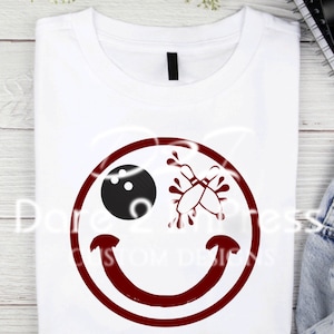Bowling Smiley Face SVG PNG: 2 Styles Digital Download