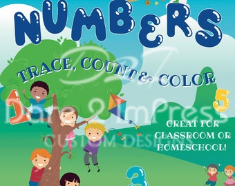 Worksheets for Preschool and Kindergarten. Learn your Numbers, Counting, Addition & More! PDF file. Instant download.