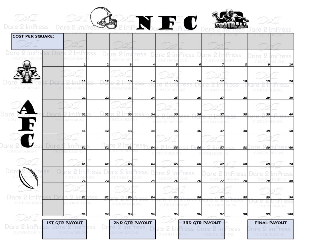 Printable Super Bowl Boxes Football Grid Super Bowl Squares Super Bowl Square Grid JPG PDF Printable Super Bowl Boxes Football Grid Super Bowl Squares Super Bowl Square Grid JPG PDF