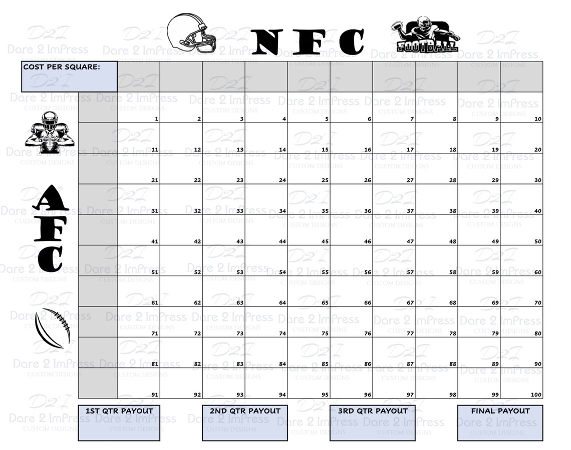 Printable Super Bowl Boxes Football Grid Super Bowl Squares Super Bowl Square Grid JPG PDF Printable Super Bowl Boxes Football Grid Super Bowl Squares Super Bowl Square Grid JPG PDF