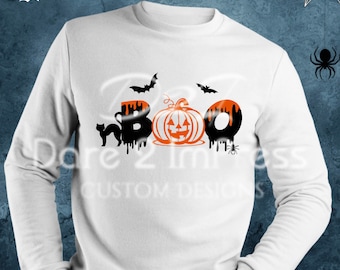 Boo! Halloween SVG PNG: Spooky Digital Design (Instant Download)
