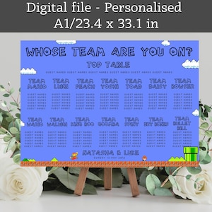 Seating Wedding Bundle - Save The Date, Invites, RSVP - Fun, Gamer, Pixels, Gaming, Wedding, Geek, 8Bit, Alternative, Digital, Mario Theme