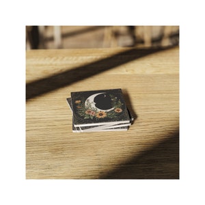 Cottagecore Soapstone Coaster: Witchy Moon & Wildflower Design image 5