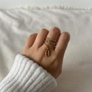 Verstellbarer goldener Edelstahlring | Verstellbarer Ring | Weihnachtsgeschenkidee, Geburtstagsgeschenk | Damenschmuck