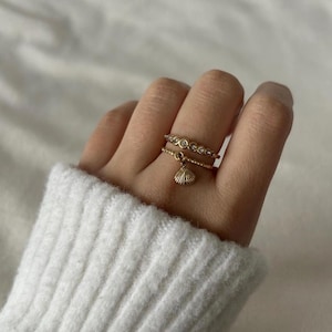 Verstellbarer goldener Edelstahlring | Verstellbarer Ring | Weihnachtsgeschenkidee, Geburtstagsgeschenk | Damenschmuck