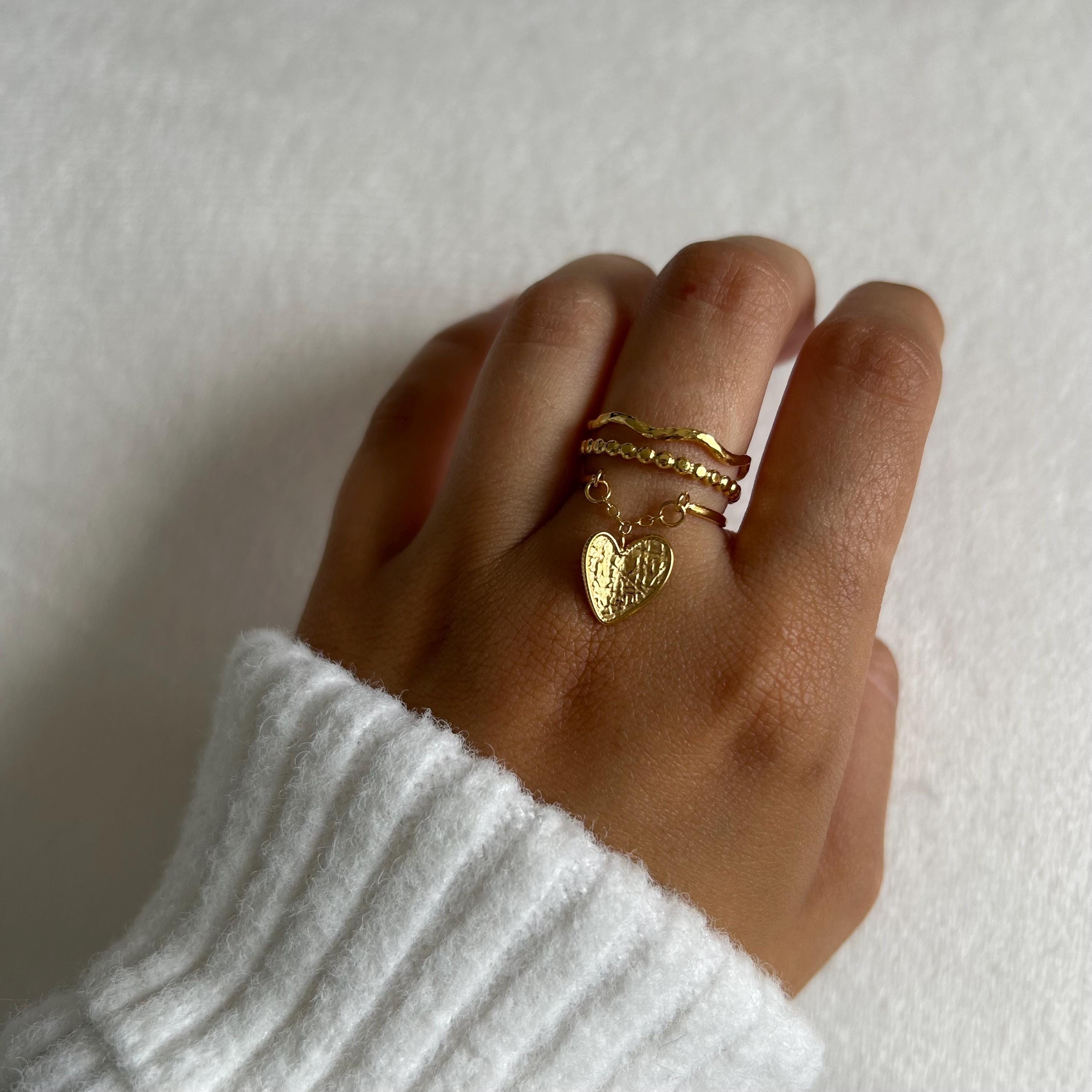 Bague Fleur Rose Vif Avec Perle Et Cristal - Taille Ajustable (56 à 66), Neuf