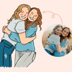 Custom portrait, custom Minimalistic portrait print, digital portrait from photo, custom digital, custom cartoon illustration