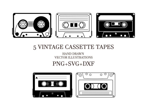 Ilustración de cinta de cassette retro vintage
