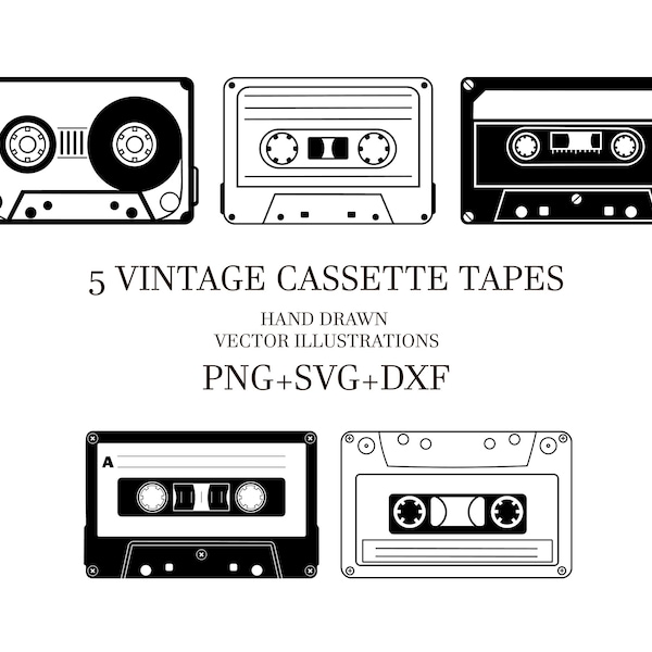 cassette tapes svg, retro cassette svg, audio cassette dxf, vintage tape svg, vector illustration , cut files