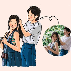Custom portrait, line custom portrait print, digital portrait from photo, custom digital, custom cartoon illustration