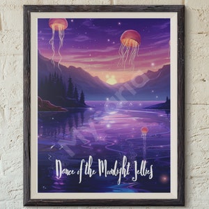 Stardew Valley Travel Poster, Dance of the Moonlight Jellies Art Print, Fan Digital Painting, Gift for Birthday, Christmas, Anniversary