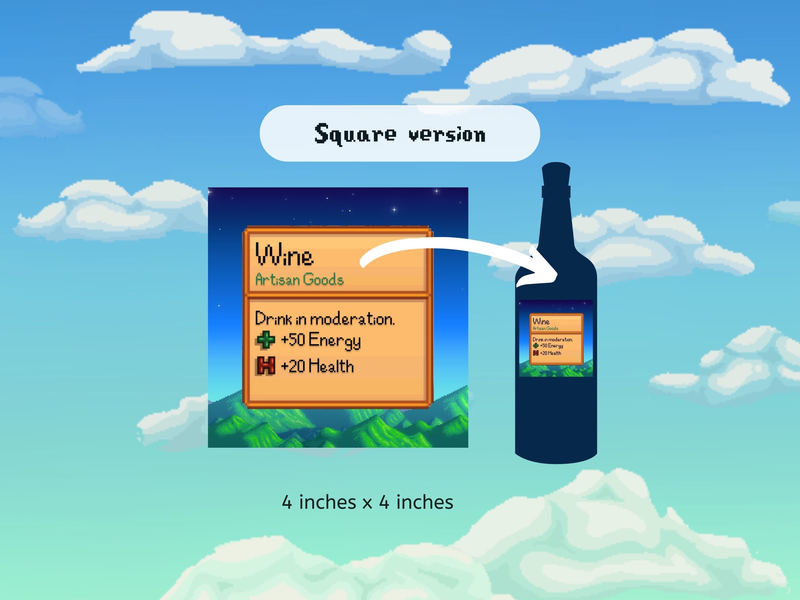 Stardew Valley Inspired Wine Bottle Label Instant Digital Etsy