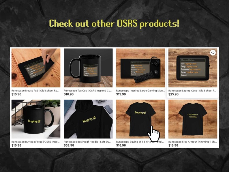 Runescape Duża Podkładka Pod Mysz Do Gier, Old School Runescape Gaming Akcesorium Prezent, Prezent OSRS dla Chłopaka Dziewczyny Na Boże Narodzenie zdjęcie 8