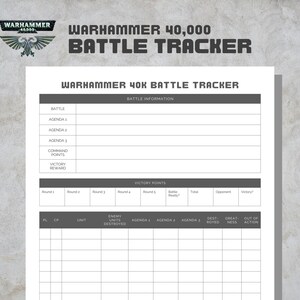 Warhammer 40K Battle Tracker Use as Printable or Editable - Etsy