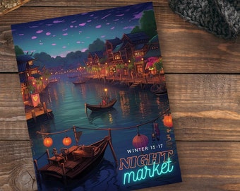 Stardew Valley Night Market Poster | Digital Download Art Print | Stardew Valley Inspired Printable Gift | Fan Made Event Poster