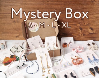 Mystery box jewelry, surprise bag with earrings and necklaces, surprise jewelry set, gift box