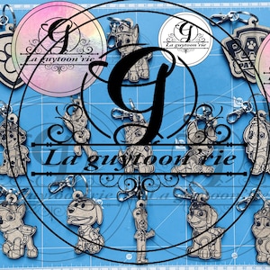 Double pack: 2 cartoons (13 + 14 keychains) svg/pdf/ai/dxf/png/lightburn