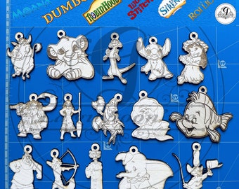 Keychains of your favorite characters (15 keychains svg/png/ai/lightburn/dxf).