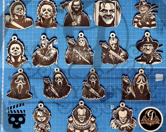 27 keychain Horror movies. Ultimate keychains svg, png, jpg, lightburn, adobe illustrator,pdf