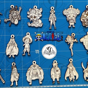 Manga keyring, 17 keychain characters one piece universe (svg/ai/png/lightburn/dxf)