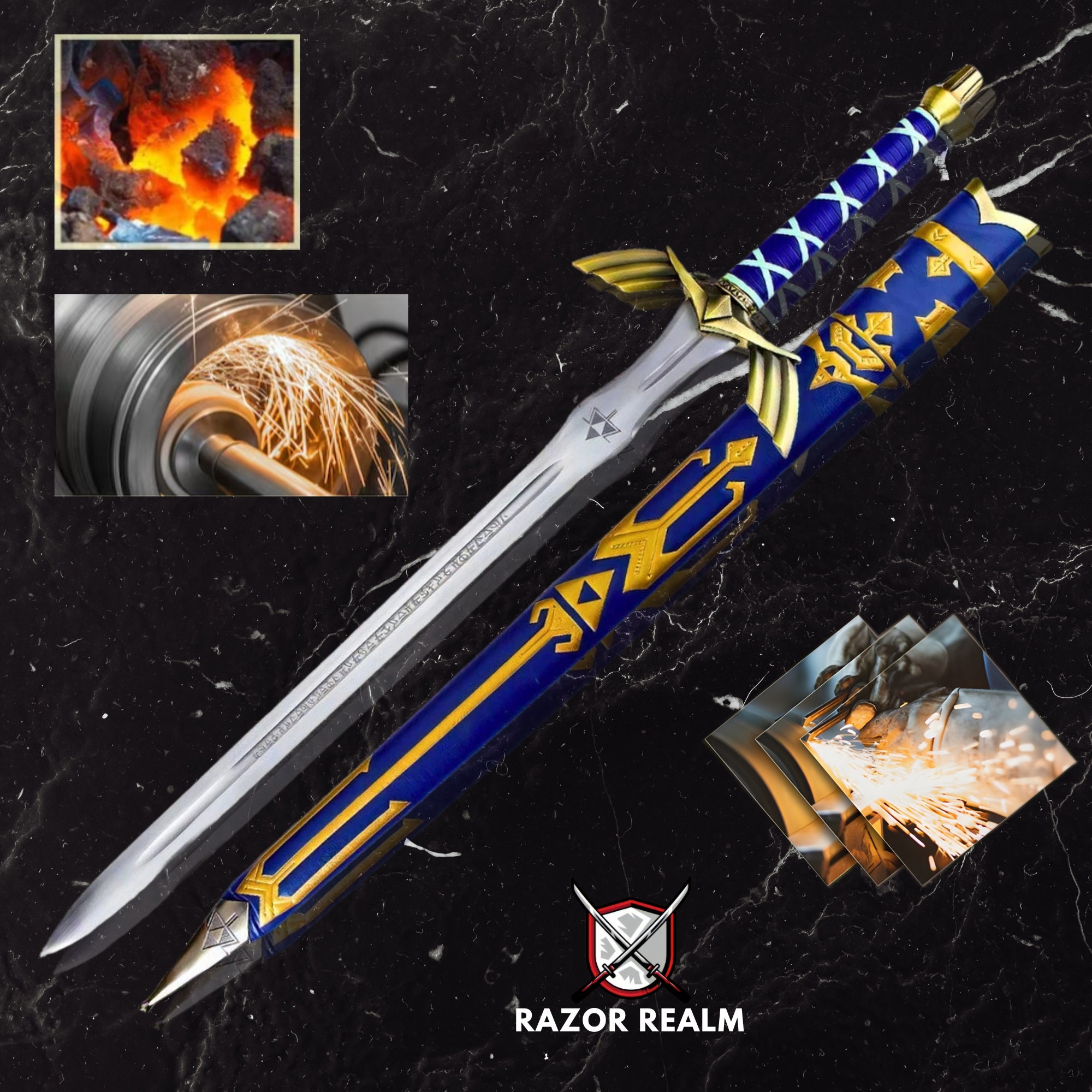 CUSTOM Hand Forged Stainless Steel The LEGEND of ZELDA Full Tang Skyward Link's Master Sword with Scabbard-Costume Armor Best Gift for Him