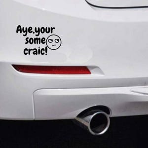 Hilarious Car Bumper Sticker Car Vinyl Decal Funny Car Bumper Stickers Hilarious Novelty Glossy Car Decal Aye, Your Some Craic