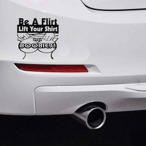 Crude Car Bumper Sticker Car Vinyl Decal Funny Car Bumper Stickers Hilarious Novelty Glossy Sticker Funny Sticker Be A Flirt Rude sticker