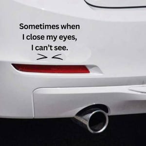 Sarcastic Car Bumper Sticker Car Vinyl Decal Funny Bumper Stickers Novelty Sticker Hilarious Van Sticker When I Close My Eyes I Cant See