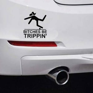 Crude Car Bumper Sticker Car Vinyl Decal Funny Car Bumper Stickers Hilarious Novelty Glossy Sticker Funny Sticker Trippin Rude sticker