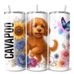 Cavapoo 60 cl varmt och kallt vattenglas - Resemugg Kaffe och te Hundtryck Vattenglas