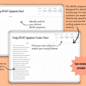 ADHD Planner Symptom Tracker, Goodnotes Digital Planner, ADHD Planner ...