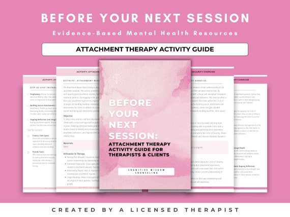 Attachment Therapy Activity Guide exploring Attachment Styles and Theory, Therapy Tools & Counseling Resource for Therapist and Clients