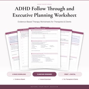ADHD Executive Function Planning Worksheet, Project Management Skill Builder, Instant Download