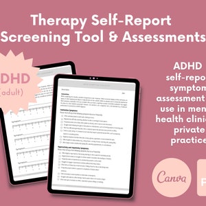ADHD Therapy Outcome Measures Screening Tool Symptom Checklist Tracker Mental Health Therapist Assessment Counselor Aid Mental Status Exam