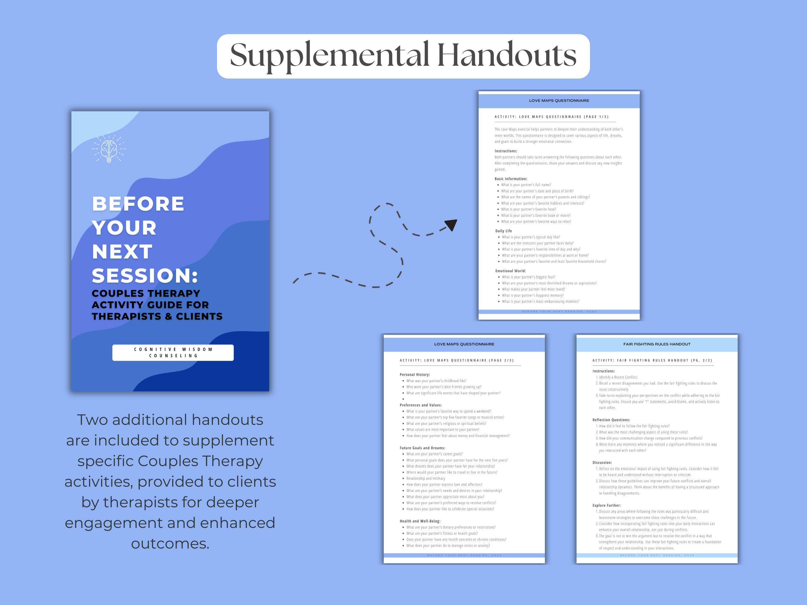 Couples Therapy Tools & Worksheets Activity Guide for Therapists and ...