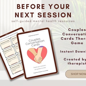 Beziehungsfragekarten, Paartherapie, Gesprächskarten, Date Night, Therapiespiele, Beziehungsaufbau, sofortiger Download