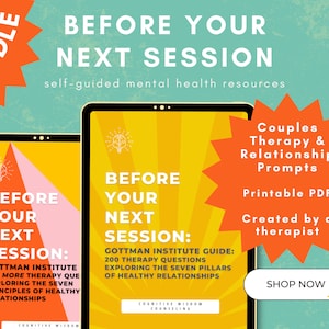 Couples Therapy Counseling Journal Prompts, Relationship Questions, Marriage, Gottman Institute Therapy Guide, Counselor Resource, Therapist