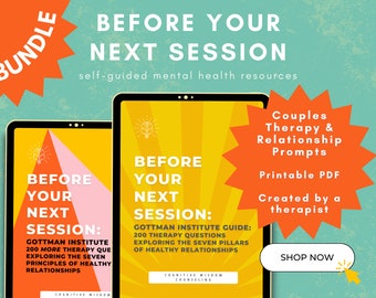 Couples Therapy Counseling Journal Prompts, Relationship Questions, Marriage, Gottman Institute Therapy Guide, Counselor Resource, Therapist