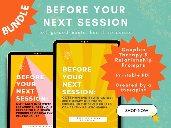 Couples Therapy Counseling Journal Prompts, Relationship Questions, Marriage, Gottman Institute Therapy Guide, Counselor Resource, Therapist