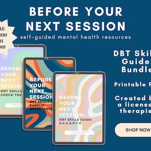 Pacote de guia de habilidades DBT, planilhas de terapia BPD, apostila de terapia DBT, recurso para terapeuta, assistentes sociais, psicólogo