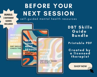 DBT Skills Guide Bundle, BPD Therapy Worksheets, DBT Therapy Workbook, Resource for Therapist, Social Workers, Psychologist