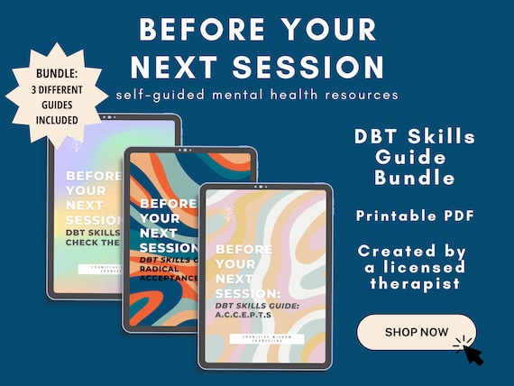 DBT Skills Guide Bundle, BPD Therapy Worksheets, DBT Therapy Workbook, Resource for Therapist, Social Workers, Psychologist