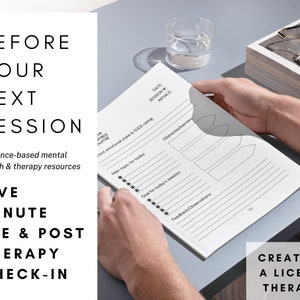 Therapy Worksheet Pre and Post Session Reflections, Counseling Resource, Therapist Aid, Mental Health Journal, Therapy Session