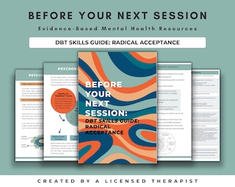 DBT Skills Guide Radical Acceptance Mental Health Workbook, Therapy Worksheets, DBT Journal, Coping Skills, Therapy Resources