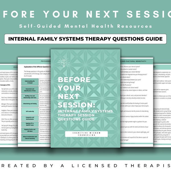 Internal Family Systems Therapy Questions, IFS Parts Work Therapy Tools for Therapists, Counseling Prompts and Therapy Session Cheatsheet