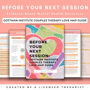 Guide de la carte de l'amour pour thérapie de couple, Méthode Gottman, Outils de thérapie, Cahier d'exercices pour couples, Aide au conseil, Exercices relationnels pour thérapie de couple