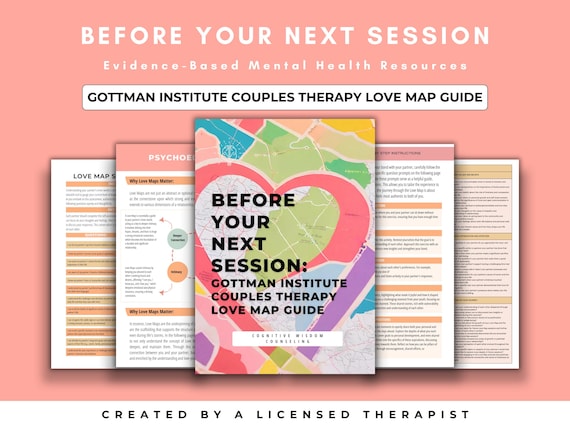 Couples Therapy Love Map Guide, Gottman Method, Therapy Tools, Couples Workbook, Counseling Aid, Couples Therapy Relationship Exercises